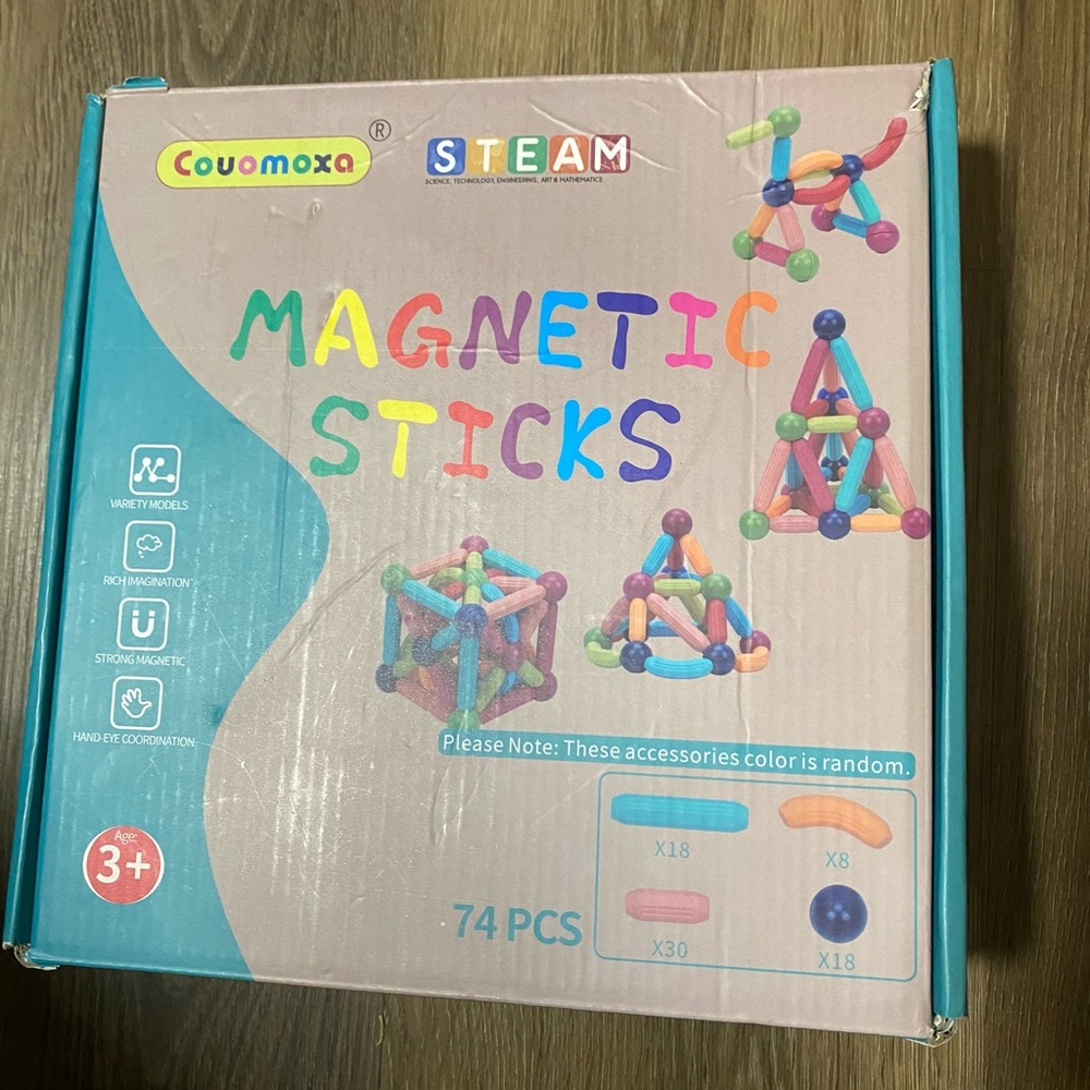 Couomoxa Magnetic Sticks Building Set - Multicolor